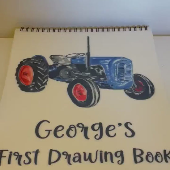 Sketchbook, Tractor Sketch Book, Personalised Sketchbook, Personalised Sketch Pad, Sketchbook, Gift For Grandson, Gift For Son, Tractor Gift