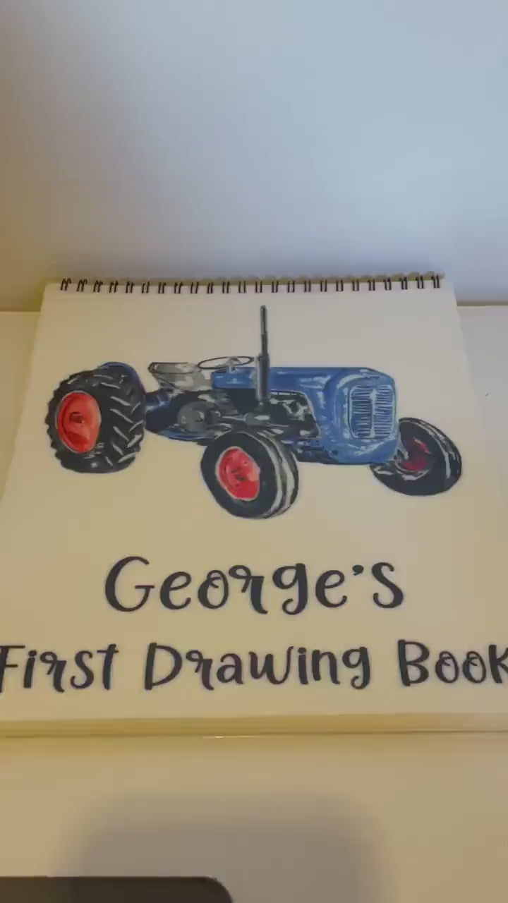 Sketchbook, Tractor Sketch Book, Personalised Sketchbook, Personalised Sketch Pad, Sketchbook, Gift For Grandson, Gift For Son, Tractor Gift