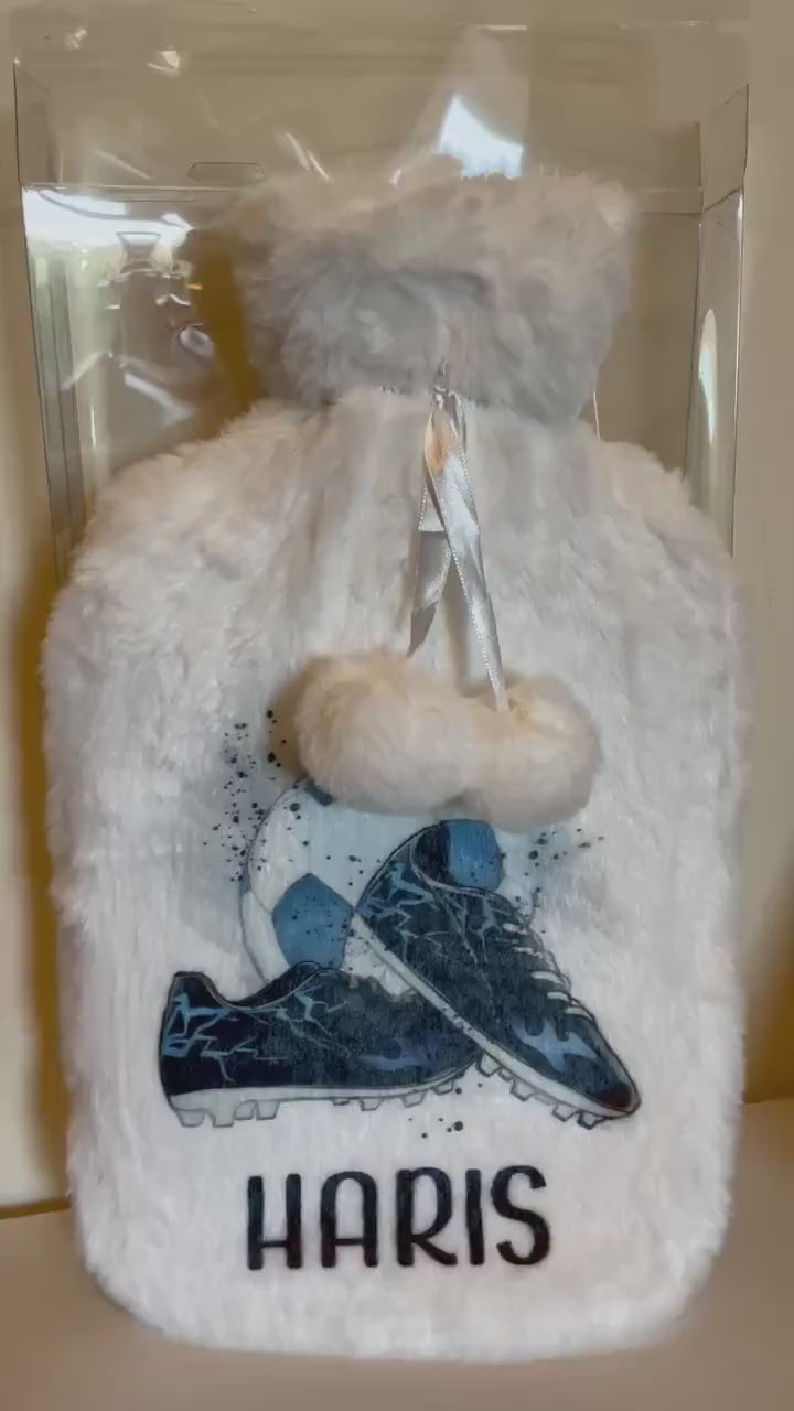 Football Gift, Hot Water Bottle, Personalised Hot Water Bottle, Christmas Gift Boys, Xmas Gift For Grandson, Granddaughter Gifts