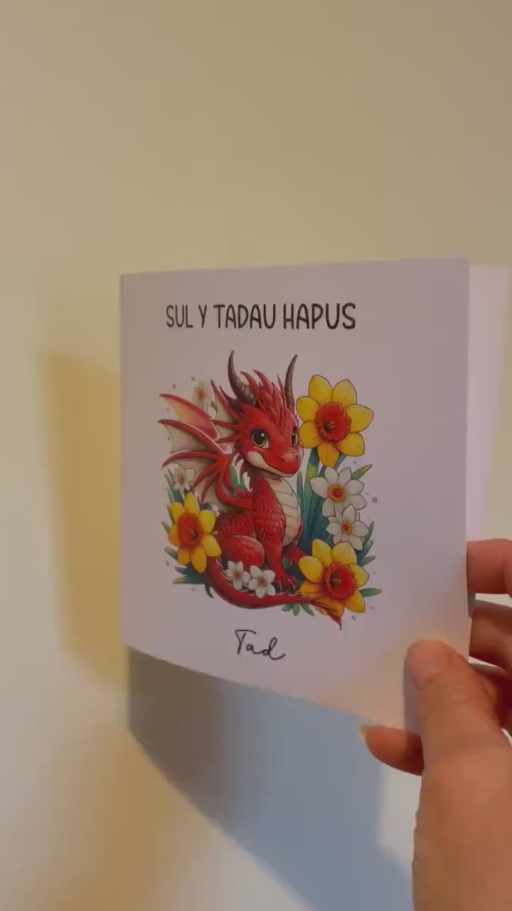 Welsh Fathers Day Card, Sul Y Tadau Hapus Card, Carden Cymraeg, Fathers Day Card For Tadcu Card For Taid, Welsh Dragon Fathers Day For Dad
