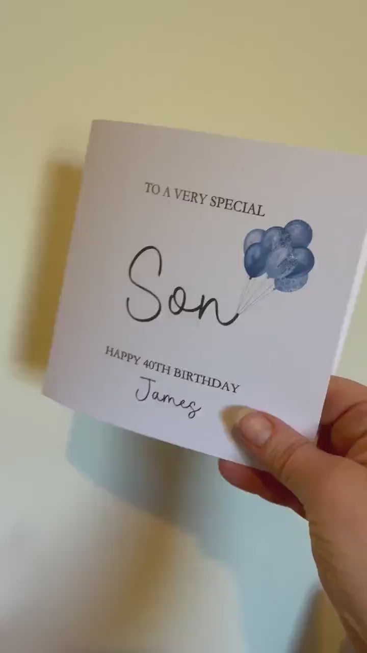 40th Birthday Card For Man, Personalised Son Birthday Card Adult, Birthday Card For Son, Any Age Birthday Card, 18th, 21st, 40th, 50th, 60th