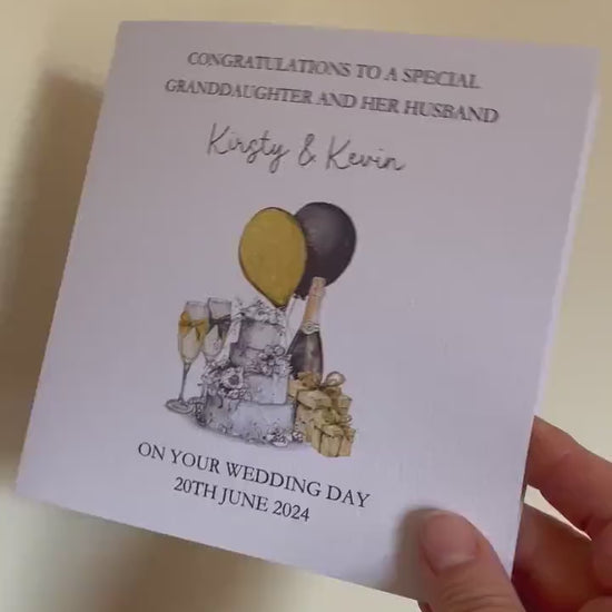 Personalised Wedding Card, Wedding Day Card For Granddaughter & Her Husband Wedding Card For Bride And Groom