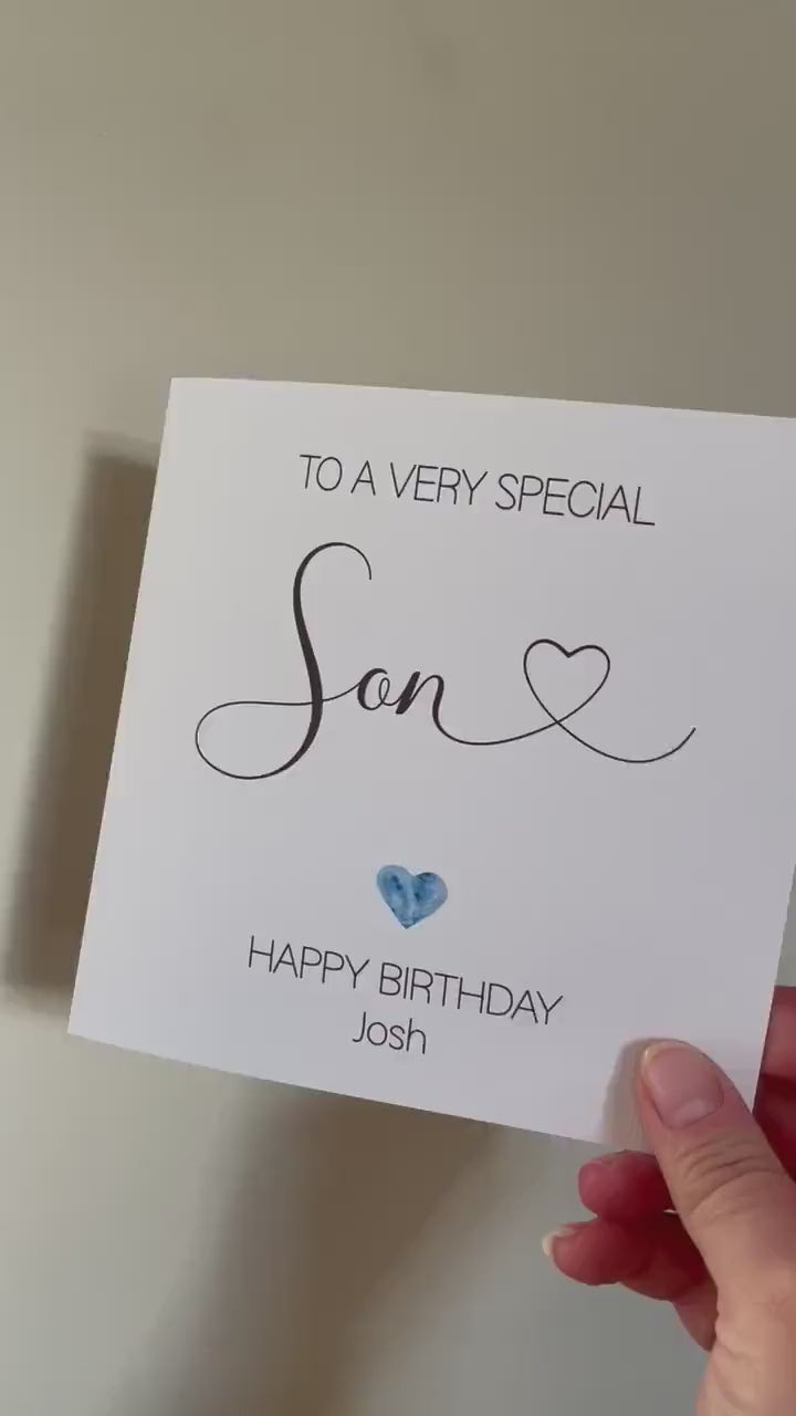 Personalised Son Birthday Card, Birthday Card For Him, 21st Birthday Card For Son, Any Age Card