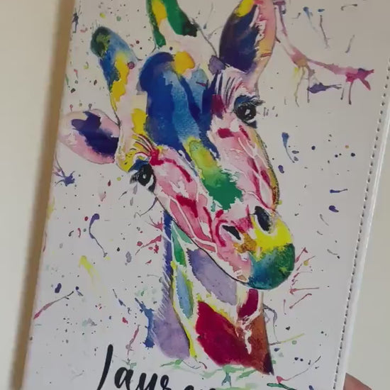 Personalised Giraffe Notebook, Watercolour Giraffe Notebook, Friend Gift, Gift For Her