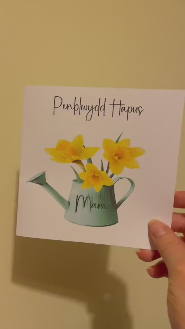Cerdyn Cymraeg, Penblwydd Hapus, Welsh Cards, Welsh Birthday Card For Her, Mam, Mamgu, Chwaer, Daffodil Card