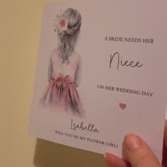 Flower Girl Proposal Card, Personalised Flower Girl Proposal Card, Will You Be My Flower Girl? Niece Flower Girl Proposal
