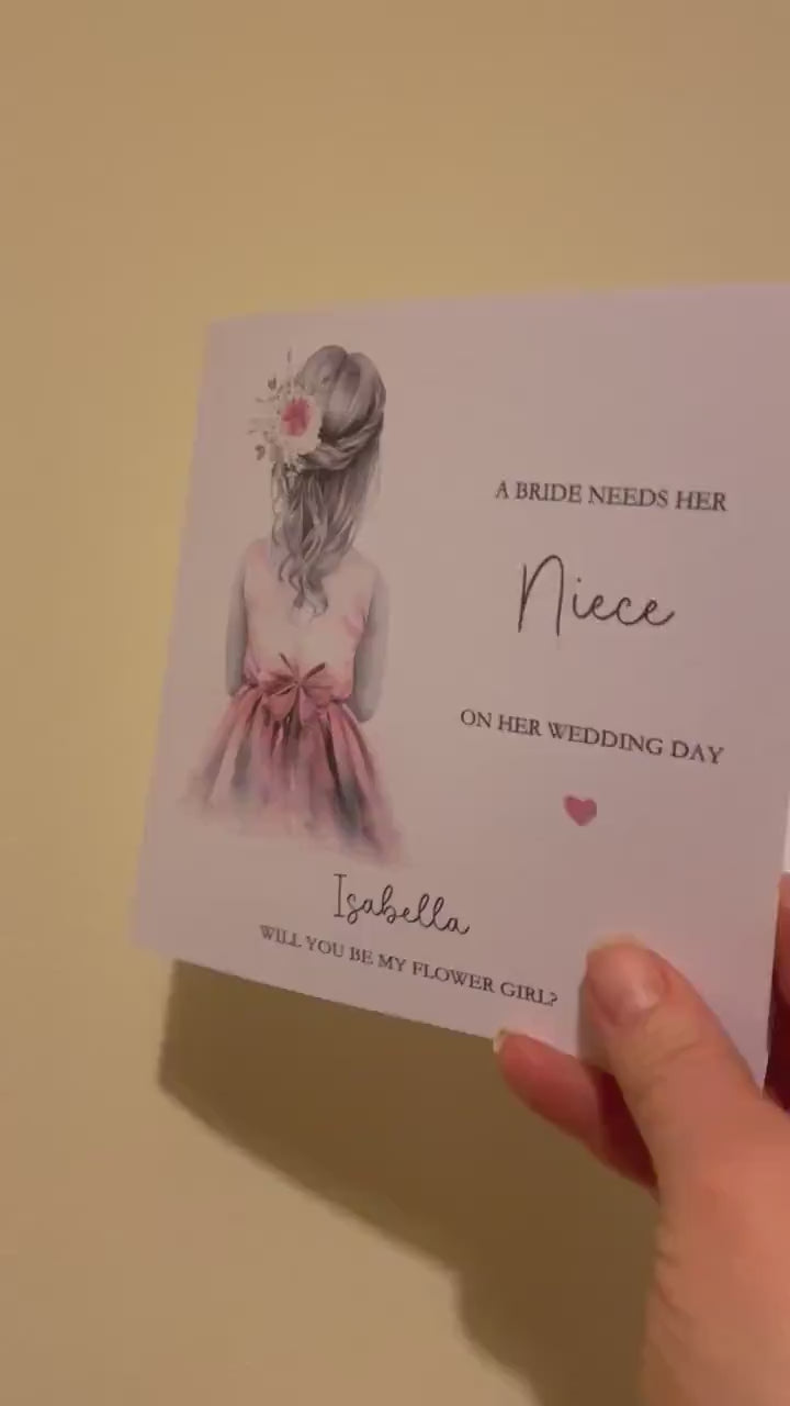 Flower Girl Proposal Card, Personalised Flower Girl Proposal Card, Will You Be My Flower Girl? Niece Flower Girl Proposal