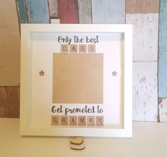 Father's Day Gift For Grampy, Grandad, Bampy etc, Only The Best Dads Get Promoted To Grandad, Handmade personalised photo frame