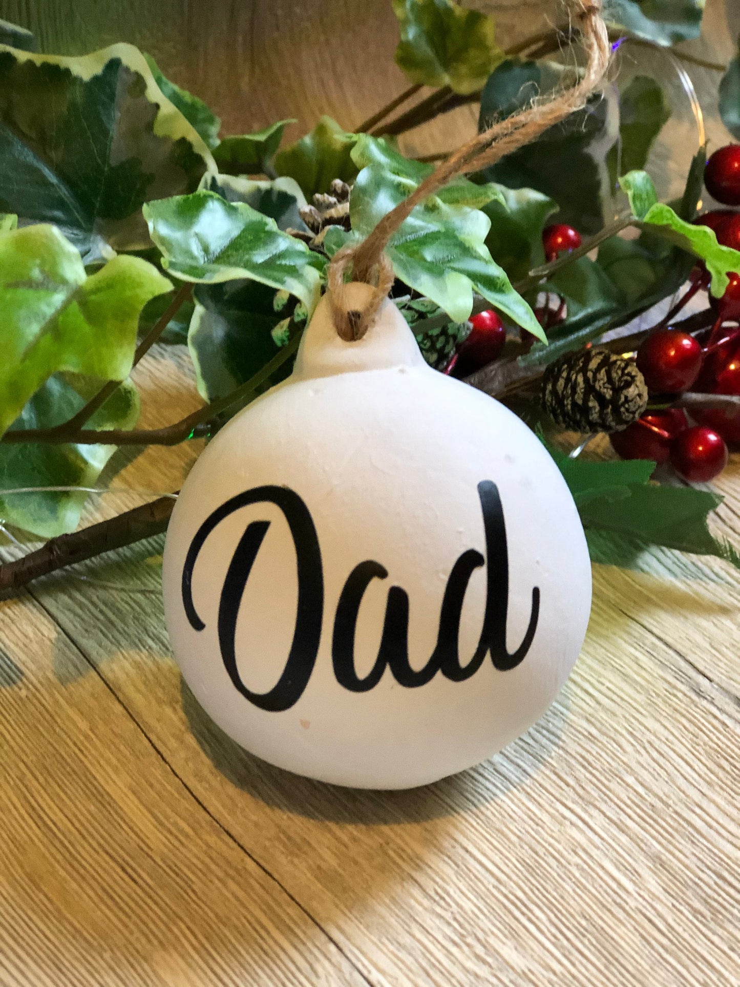 Christmas Bauble, Ceramic Tree Decoration, Personalised Christmas Bauble, Xmas Ornament, Personalized Christmas Ornament