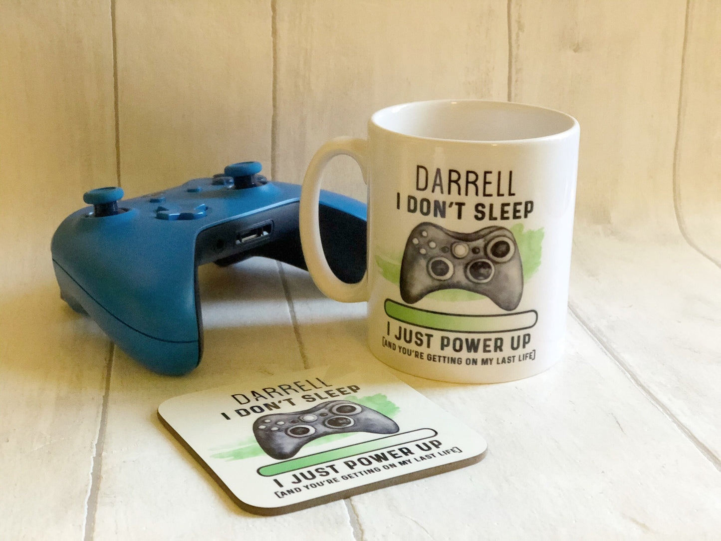 Gaming Gift Mug Set, Gift For Teens, Birthday Gift, Christmas Gift Mug & Coaster Set, Boyfriend Gift, Personalised Gamer Gift, Grandson Gift