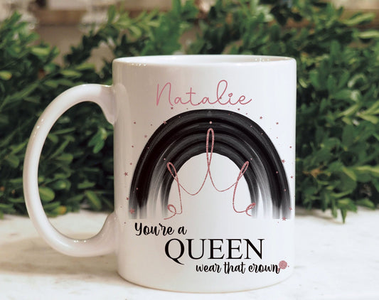 You're A Queen Wear That Crown Mug, Personalised Mum Mug Gift Set, Mothers Day Gift, Friend Gift, Gift For Her