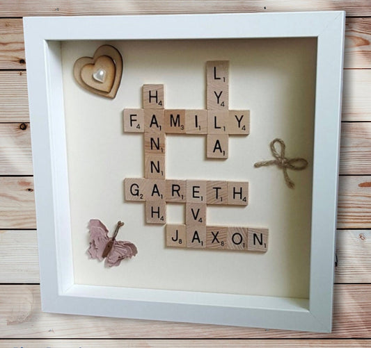 Family Scrabble Frame, Scrabble Picture Frame Great Gift. Mothers Day Gift , Birthday Gift