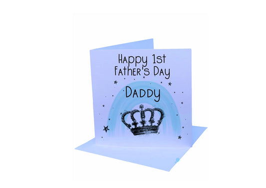 1st Fathers Day Card,  Daddy Is King Card,  Greeting Card, Bampy Card, Grampy Birthday Card, Uncle Birthday Card, Personalised Card,
