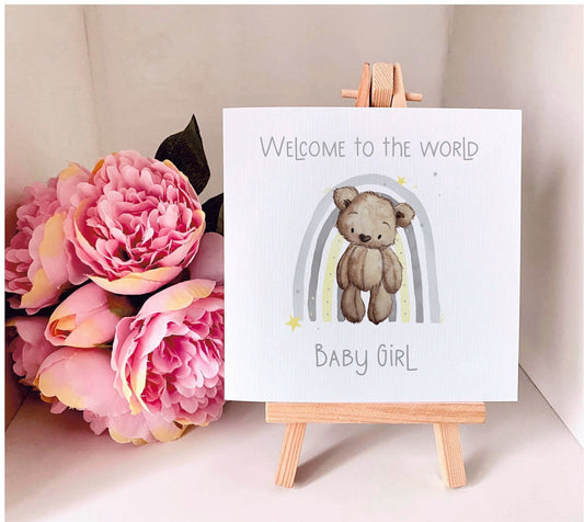 New Baby Card, Welcome To The World Baby, Personalised Birthday Card, Congratulations Card