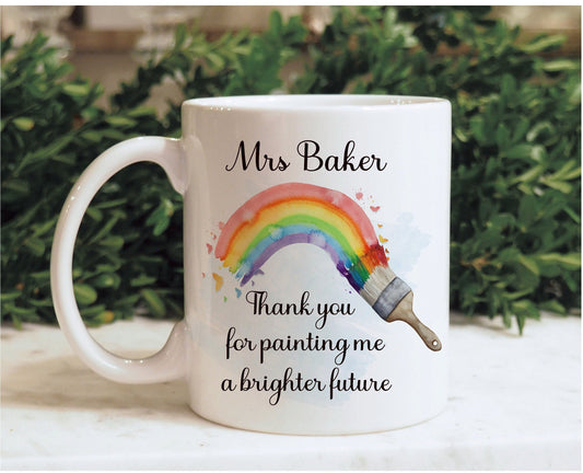 Teacher Gift, Personalised Teacher Mug, Thank You Teacher Mug Set, Teacher Appreciation Gift, Paint a Brighter Future