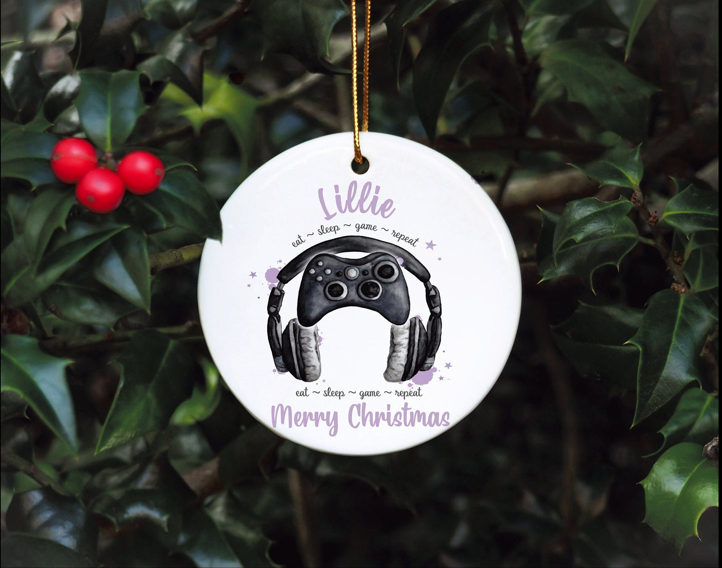 Personalised Gamer Christmas Bauble, Gamer Christmas Tree Decoration, Gaming Legend Tree Ornament