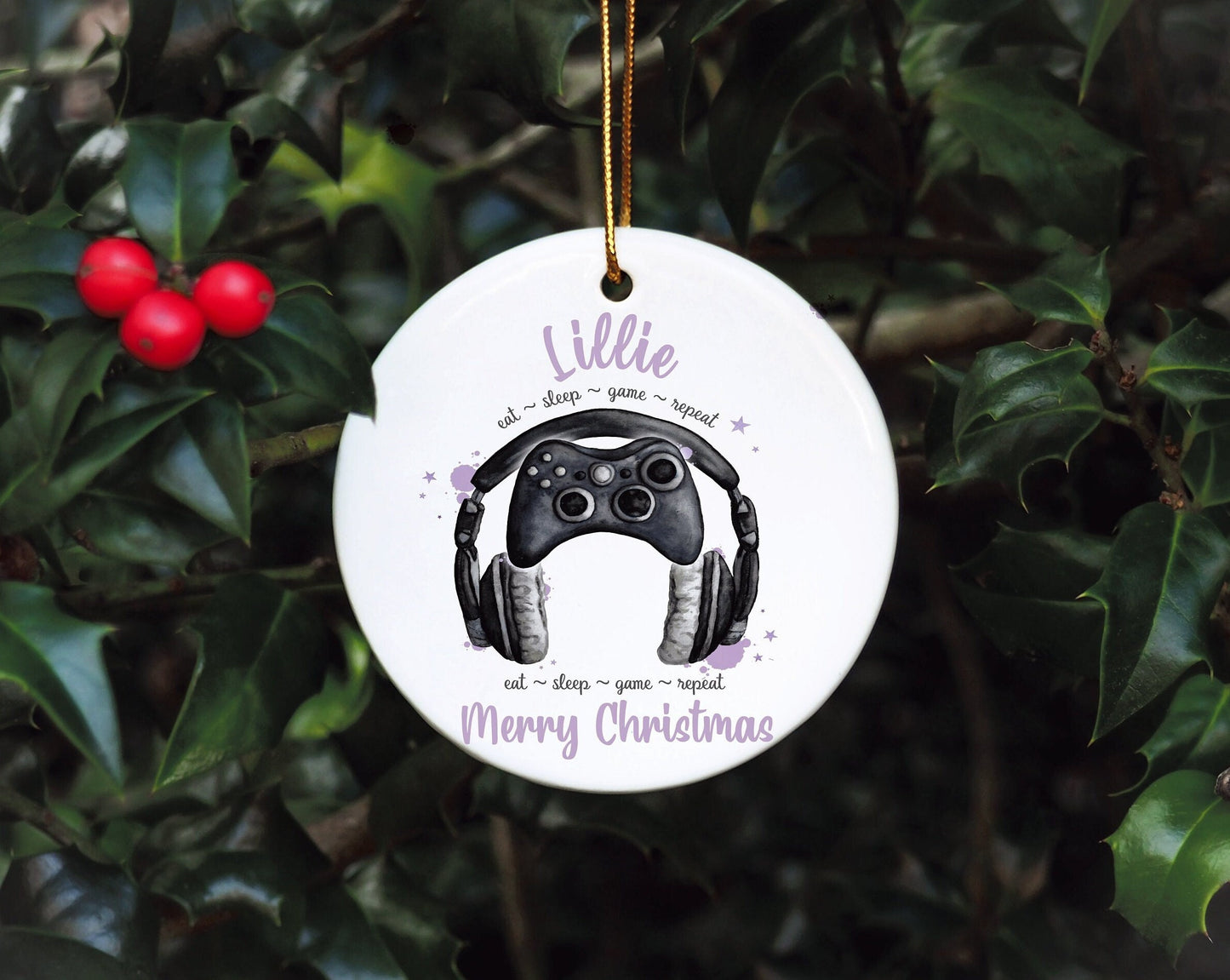 Personalised Gamer Christmas Bauble, Gamer Christmas Tree Decoration, Gaming Legend Tree Ornament