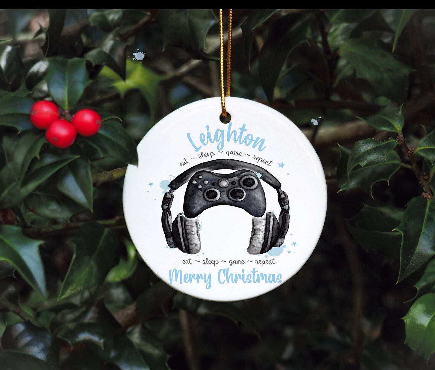 Personalised Gamer Christmas Bauble, Gamer Christmas Tree Decoration, Gaming Legend Tree Ornament