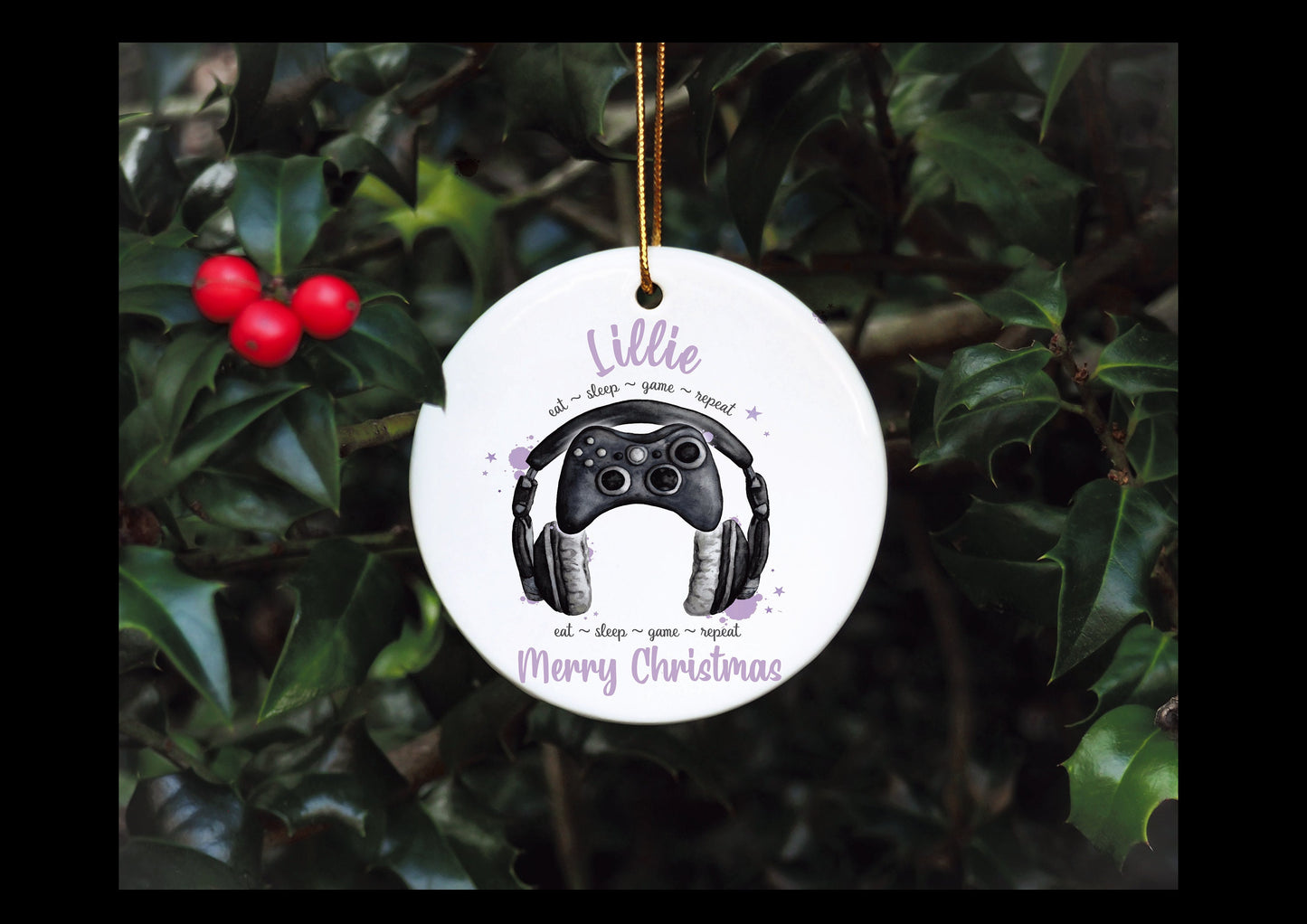 Personalised Gamer Christmas Bauble, Gamer Christmas Tree Decoration, Gaming Legend Tree Ornament