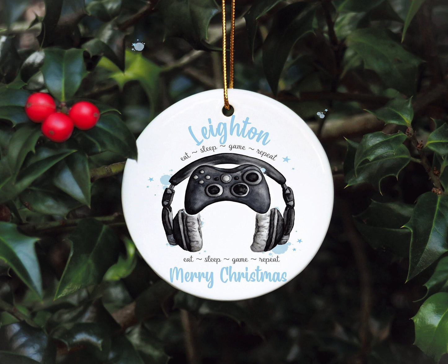 Personalised Gamer Christmas Bauble, Gamer Christmas Tree Decoration, Gaming Legend Tree Ornament