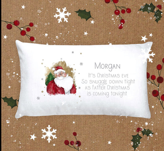 Santa Pillow Case, Father Christmas Pillow Case, Personalised Christmas Eve Pillow Case