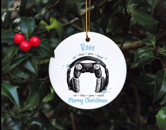 Personalised Gamer Christmas Bauble, Gamer Christmas Tree Decoration, Gaming Legend Tree Ornament