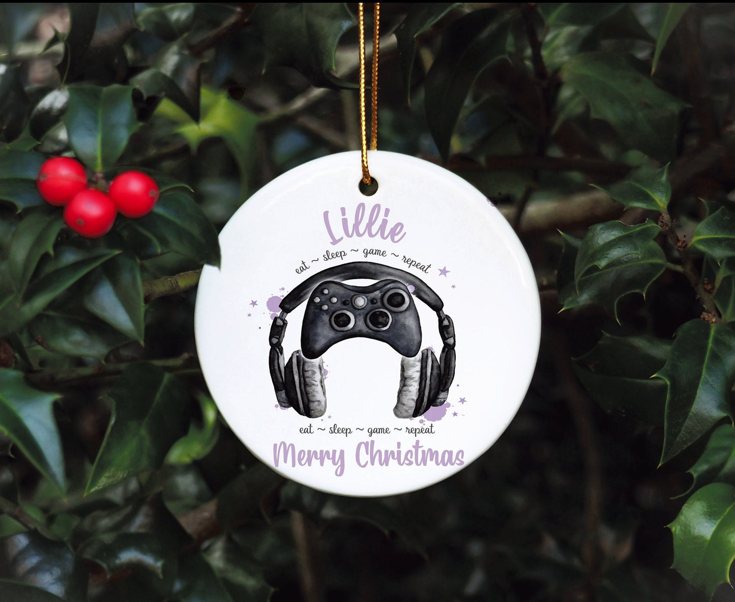 Personalised Gamer Christmas Bauble, Gamer Christmas Tree Decoration, Gaming Legend Tree Ornament