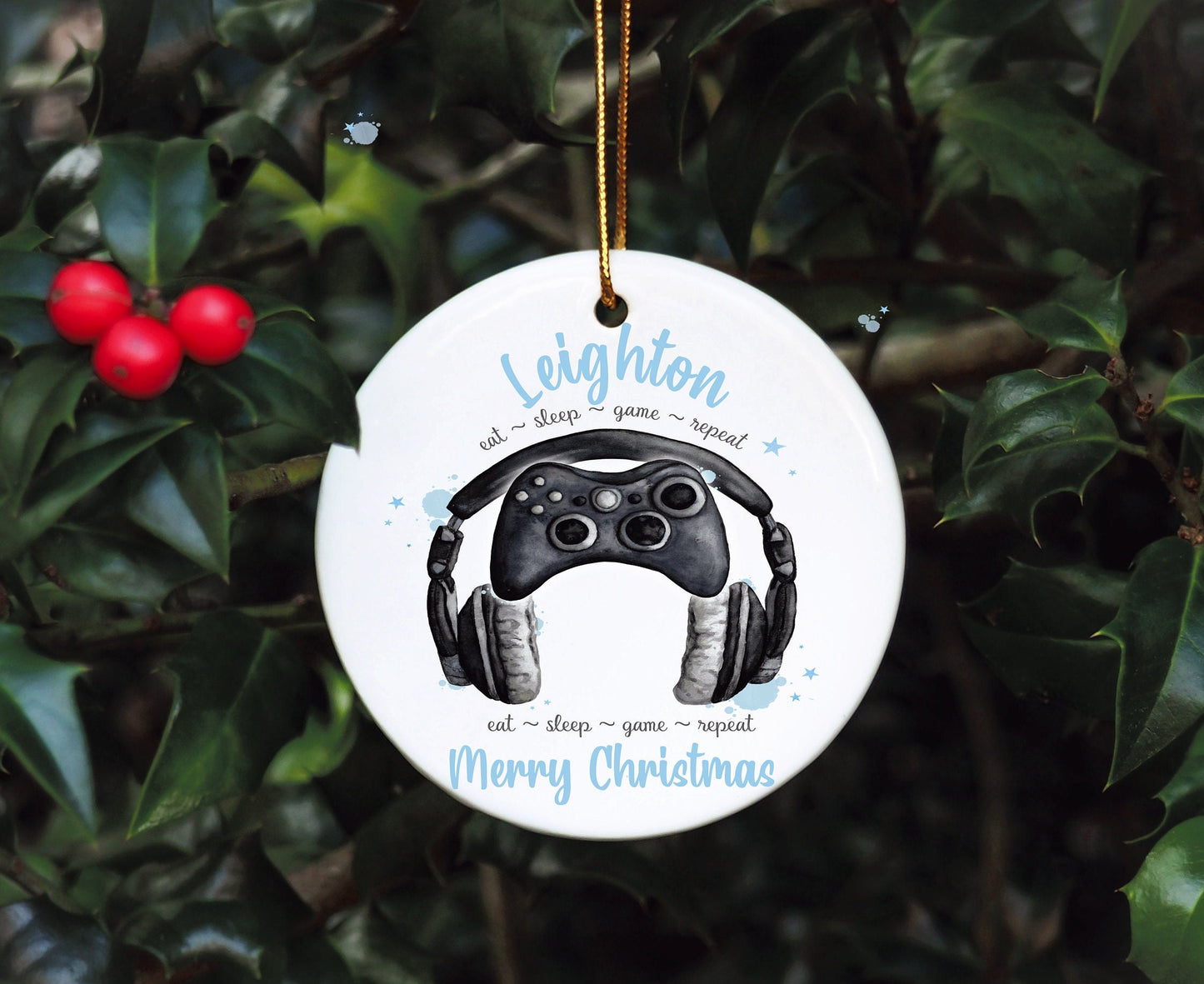 Personalised Gamer Christmas Bauble, Gamer Christmas Tree Decoration, Gaming Legend Tree Ornament