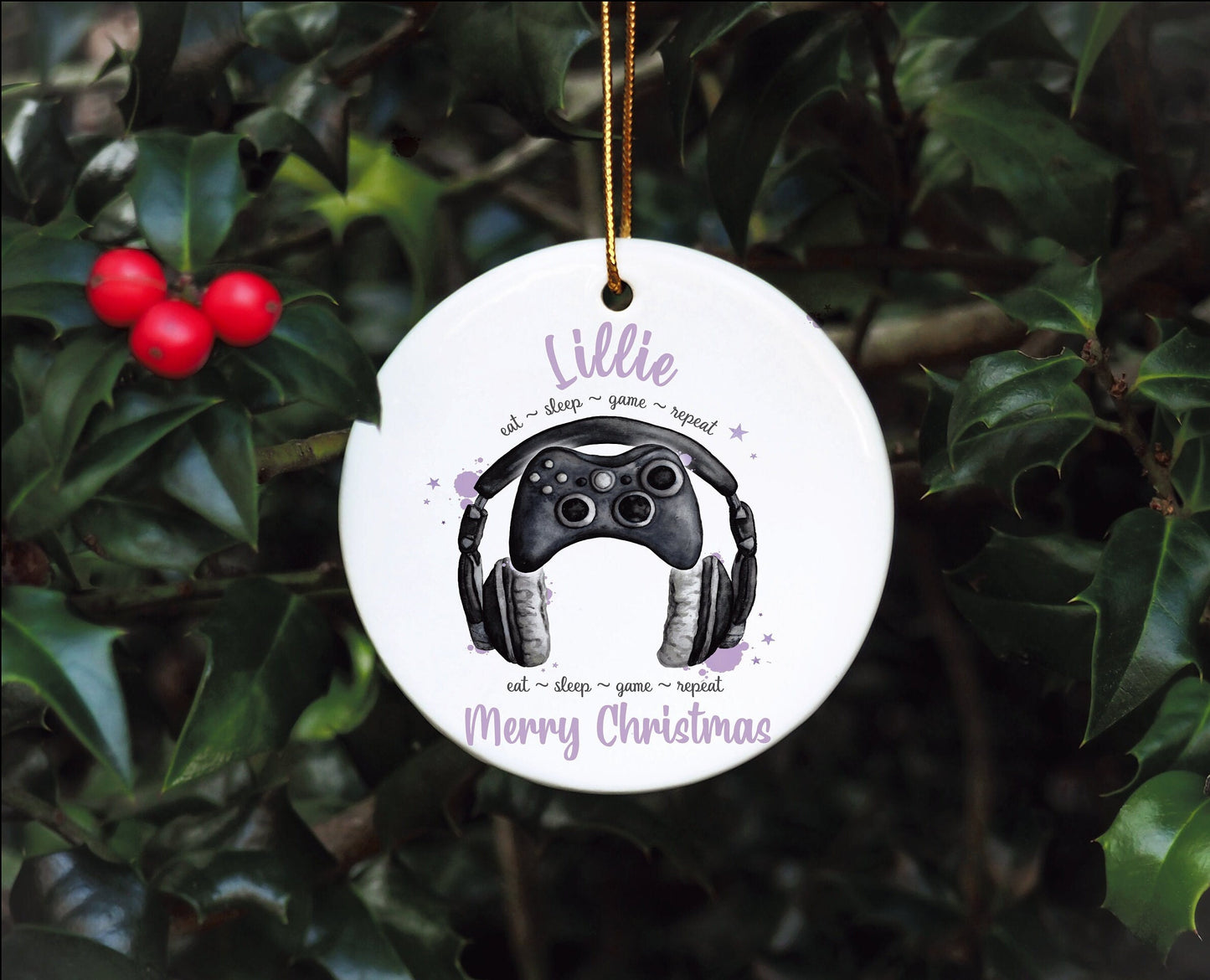 Personalised Gamer Christmas Bauble, Gamer Christmas Tree Decoration, Gaming Legend Tree Ornament