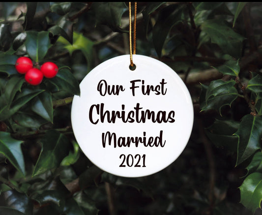 Our First Christmas Married Tree Decoration, Our 1st Christmas As Mr And Mrs Christmas Bauble, 2021 Bauble