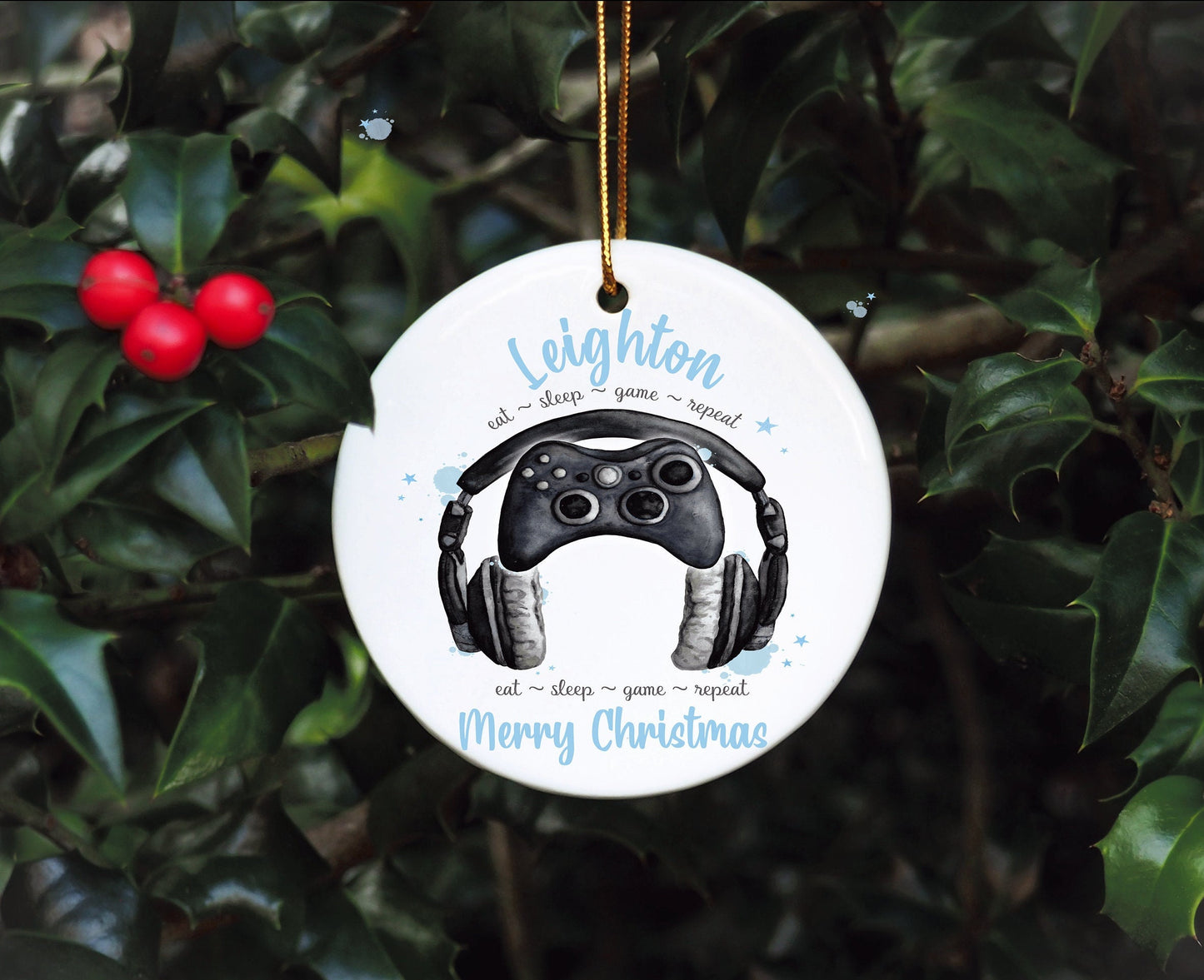 Personalised Gamer Christmas Bauble, Gamer Christmas Tree Decoration, Gaming Legend Tree Ornament