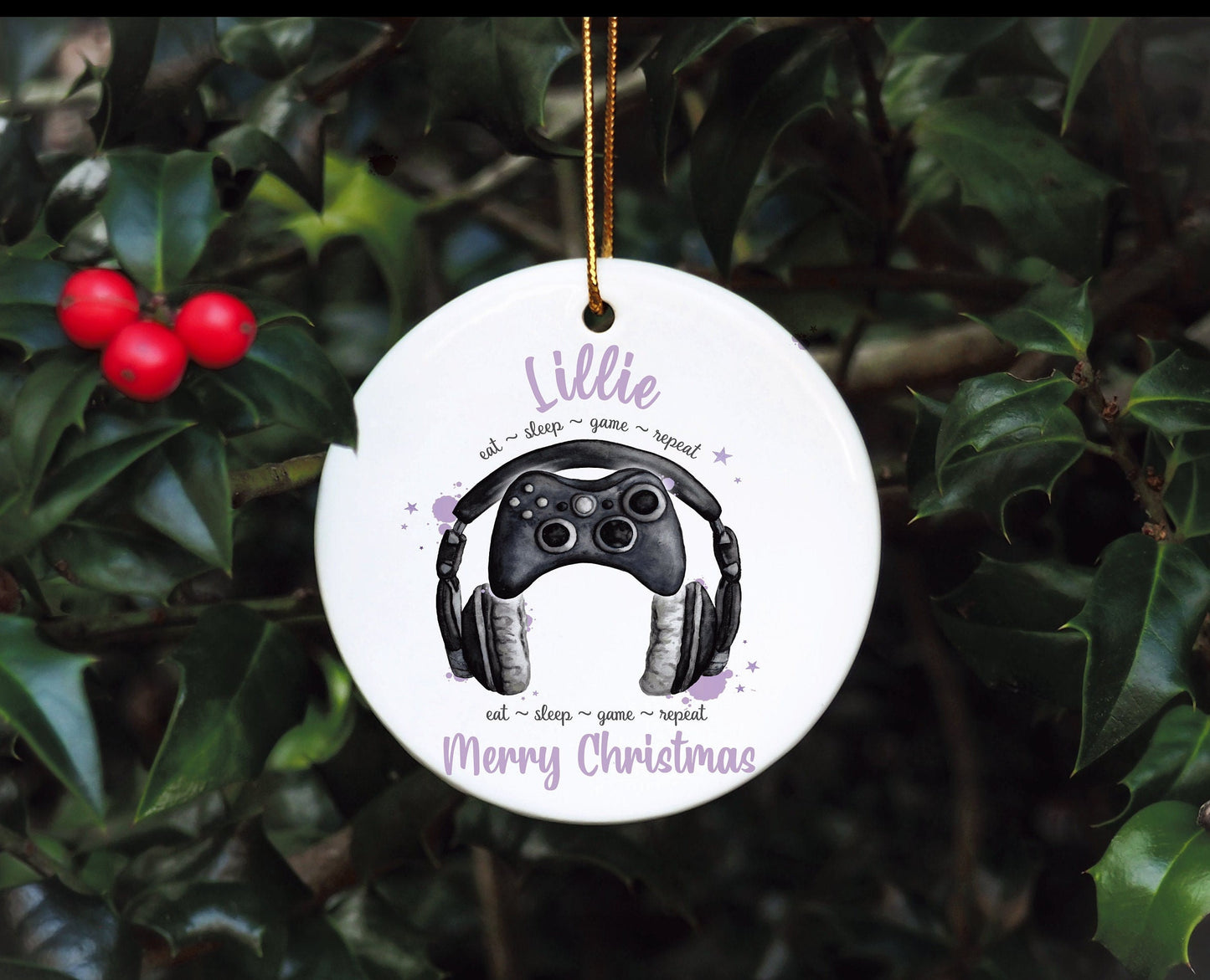 Personalised Gamer Christmas Bauble, Gamer Christmas Tree Decoration, Gaming Legend Tree Ornament