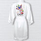 Personalised White Satin Robe, Giraffe Design Robe, Personalised Giraffe Robe, Giraffe Dressing Gown