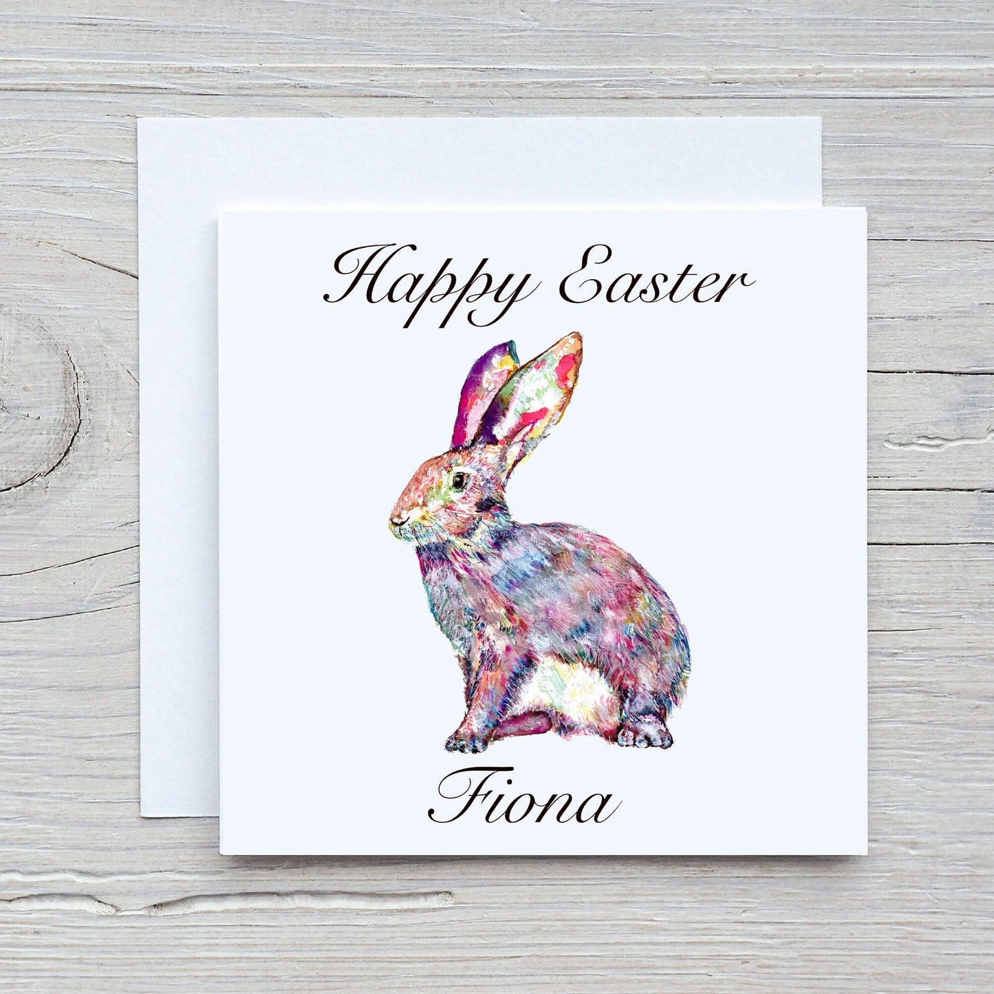 Personalised Easter Card, Easter Bunny Card, Hare Easter Card.