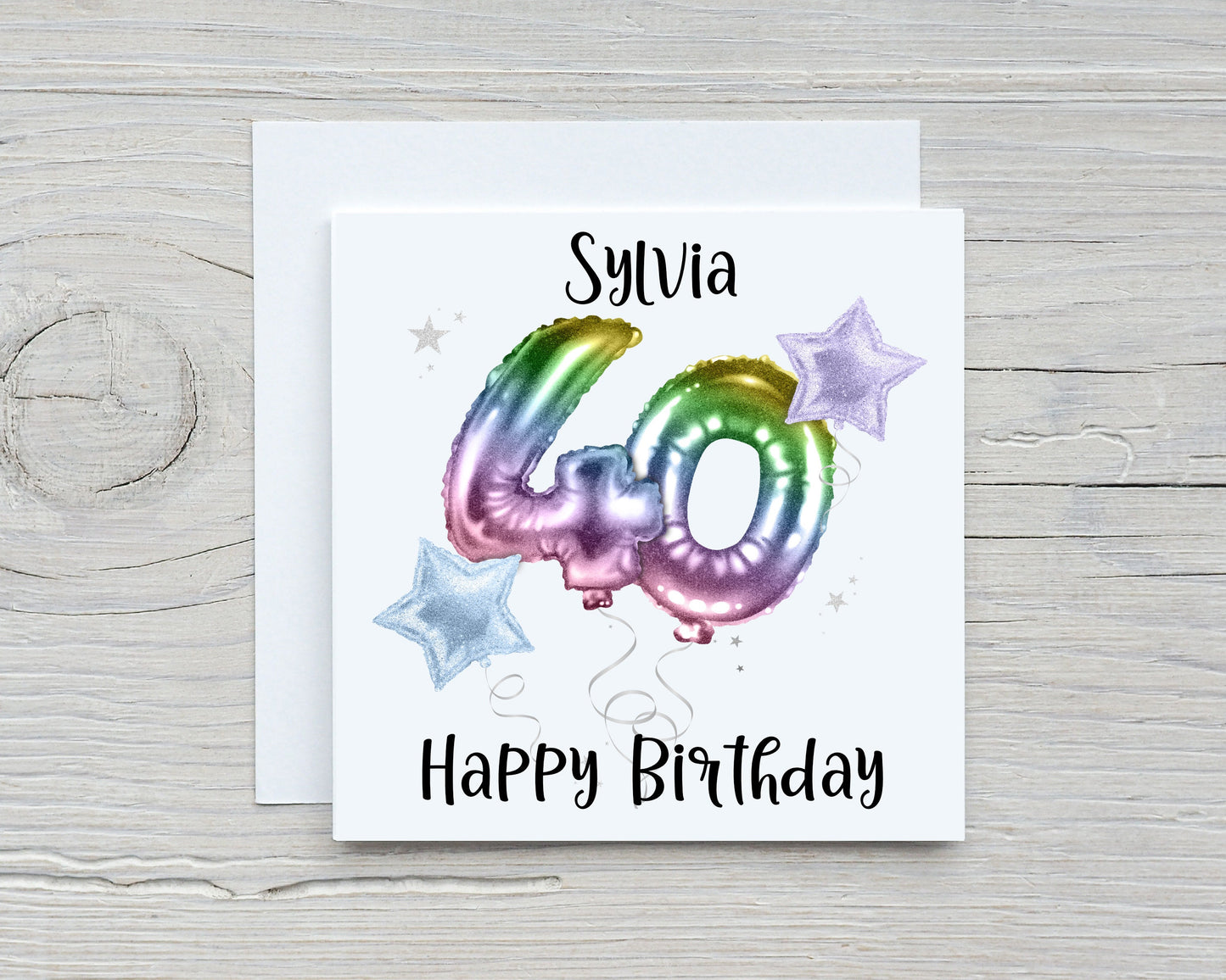 80 Birthday Card, Personalised Balloon Birthday Card, 40 Birthday, 50 Birthday, 60 Birthday, 70 Birthday, 90 Birthday. Any Age Card