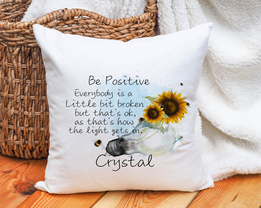 Be Positive Cushion, Gift For Her Or Gift For Him, Pick Me Up Gift, Motivational Gift, Mental Health Awareness, Positivity Gifts