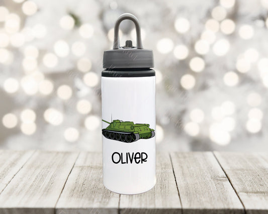 Tank Water Bottle, Personalised Water Bottle, Water Bottle With Straw, Personalized Gift For Her, Tank Drinks Bottle For Kids