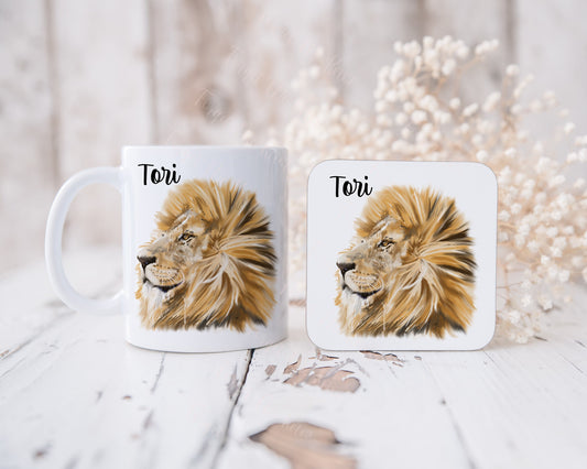 Lion Mug, Personalised Lion Design Mug,Gift For Her, Gift For Him, Gift For Friend
