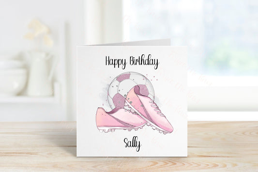 Granddaughter Football Birthday Card,Personalised Birthday Card, Daughter Birthday Card, Football Card For Girls