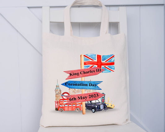 Coronation Day Gifts, Coronation Day Tote Bag, Personalised Tote Bag, King Charles Coronation Day Souvenir