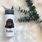Rottweiler Water Bottle, Personalised Water Bottle, Water Bottle With Straw, Personalized Gift For Her, Dog Water Bottle