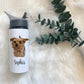 Rottweiler Water Bottle, Personalised Water Bottle, Water Bottle With Straw, Personalized Gift For Her, Dog Water Bottle