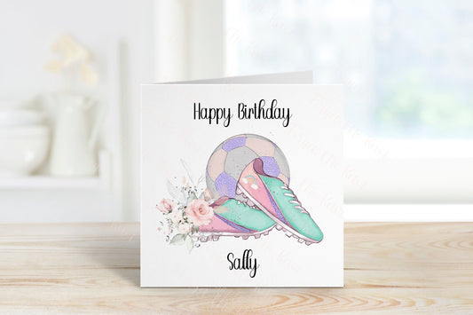 Granddaughter Football Birthday Card,Personalised Birthday Card, Daughter Birthday Card, Football Card For Girls