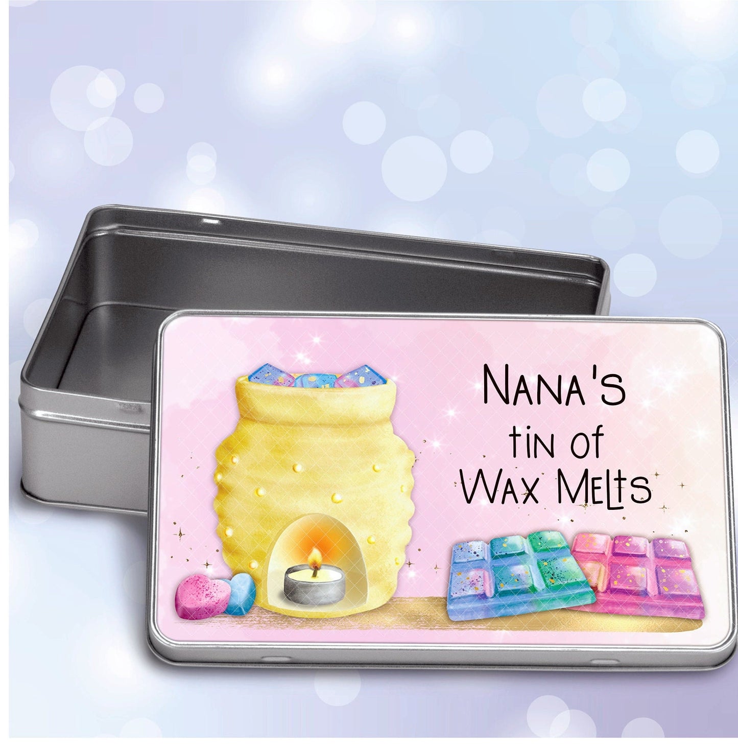 Mothers Day Gift, Wax Melts Storage Tin, Personalised Wax Melt Tin, Gift For Her, Gift For Friend
