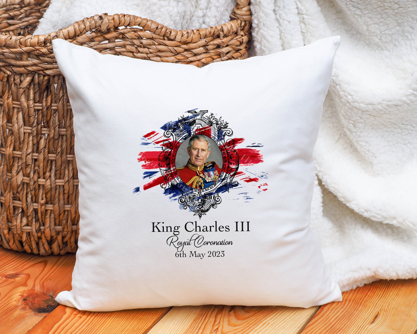 King Charles III Cushion, Coronation Day Souvenir, King Charles, Royal Coronation Day Gifts