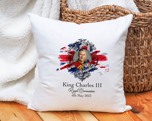 King Charles III Cushion, Coronation Day Souvenir, King Charles,