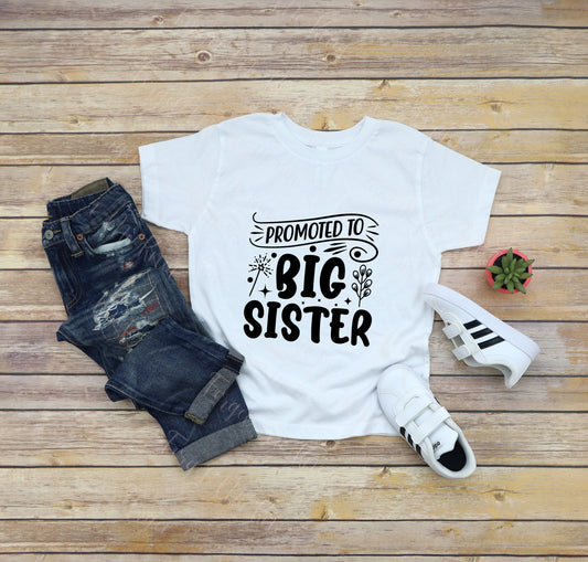 Promoted To Big Sister T-Shirt, Baby Announcement TShirt, Big Sister T-Shirt