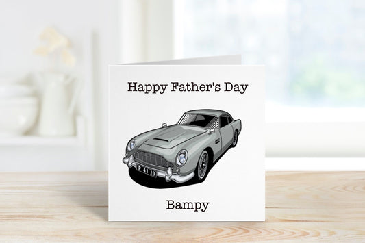 Bampy Father's Day Card, Classic Car Father's Day Card, Personalised Father's Day Card