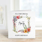 Personalised Aunty Birthday Card, Floral Frame Birthday Card For Her, Card For Aunt, Birthday For Auntie