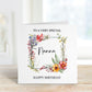 Personalised Nanna Birthday Card, Floral Frame Birthday Card For Her, Card For Nan, Birthday For Grandma